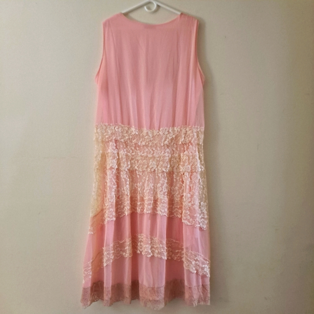 Misslook Pink Lace Dress Size 3XL Midi Dress - Picture 4 of 4